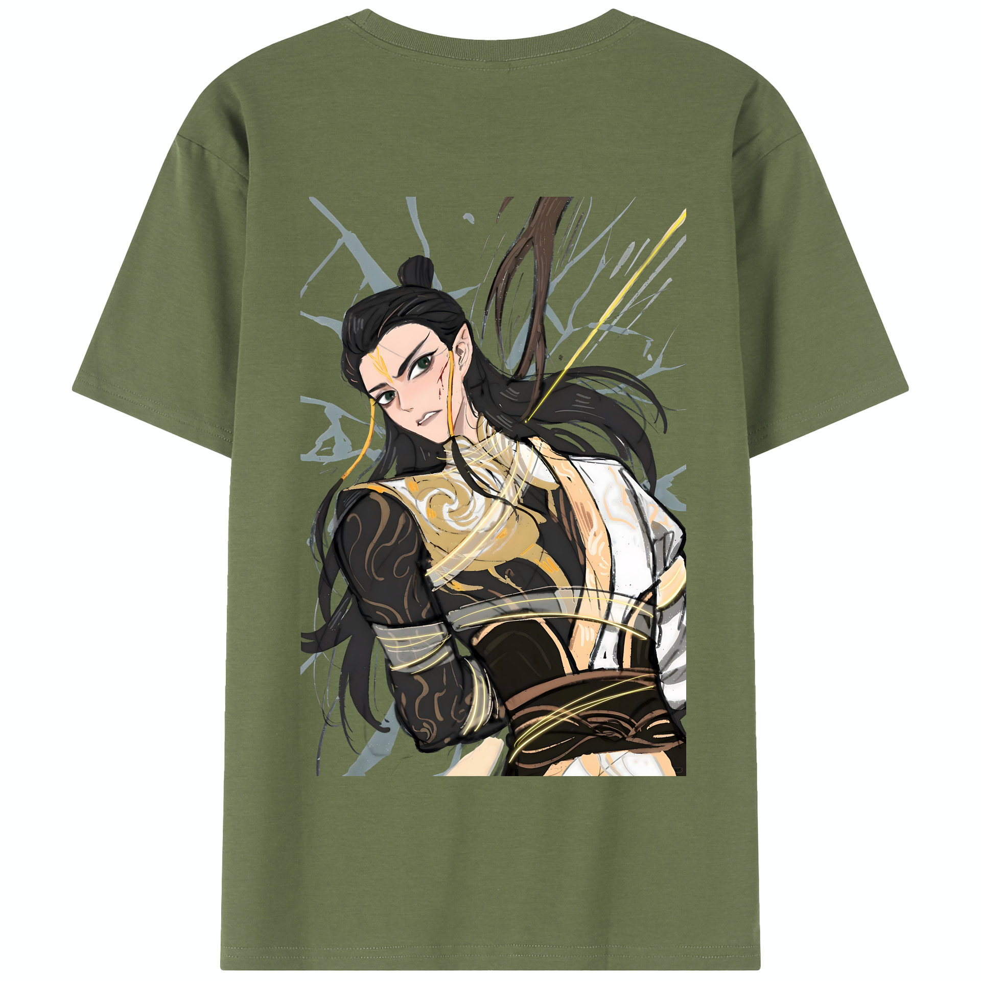 （画像用） Ne Zha 2 ナタ 魔童の大暴れ 綿100％半袖Tシャツ（背面プリント）